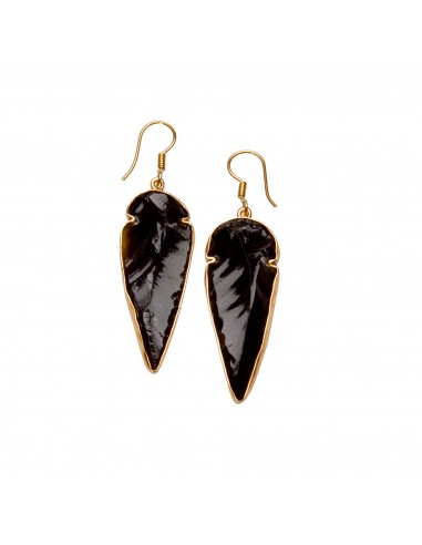 Alchemia Obsidian Arrowhead Drop Earrings Les magasins à Paris